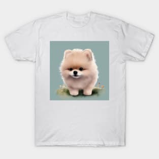 Cute Pomeranian Puppy Art 2 T-Shirt